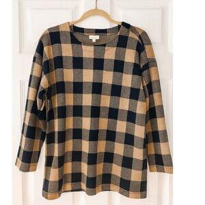 J.Jill womens plaid fall/winter sweater in black and brown - like new condition